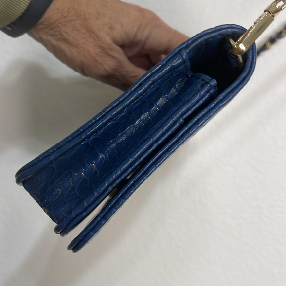 Bebe Blue Croc-Embossed Crossbody Bag 7.5x5x1.5  EUC - Picture 6 of 10